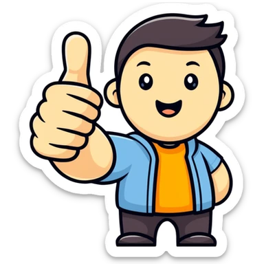 Giving two thumbs up! sticker