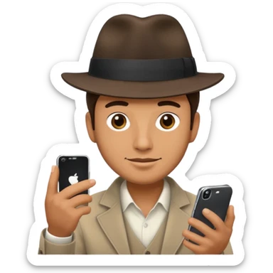 Guy on a fedora and Smartphone  sticker