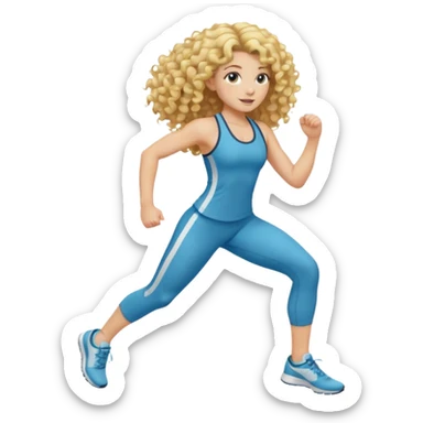 long hair curly blond haired girl DOING EXERCISE sticker