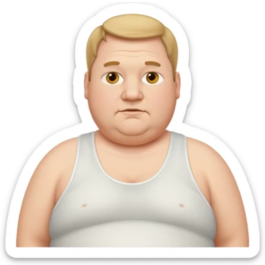 obese middle aged white man in wifebeater sticker