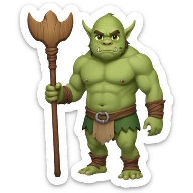 Ogre full body with stick sticker