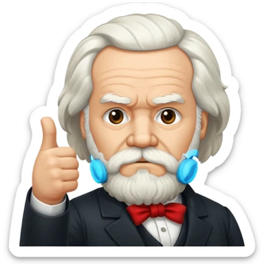 karl marx giving a thumbs down sticker