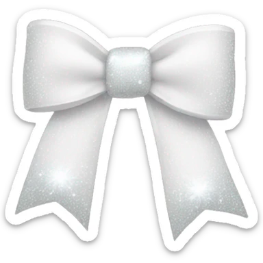 White bow with sparkles sticker