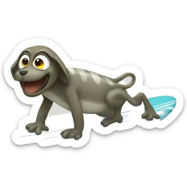 Rana surfeando  sticker