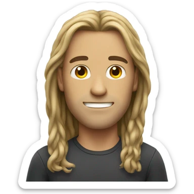 guy with long hair
 sticker