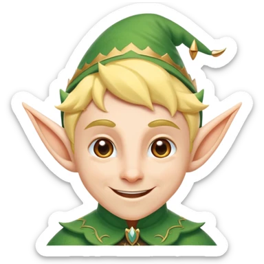 friendly elf with pointy ears sticker