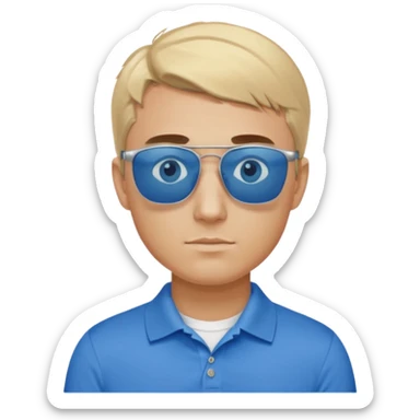 Charlie kirk with blonde hair and Blue eyes on epstein island but make hi really look like Charlie kirk sticker