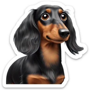 Long hair dapple dachshund  sticker