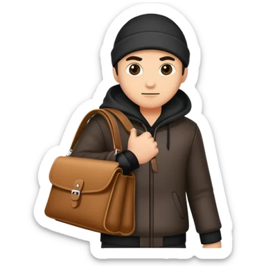 thief carrying a bag sticker