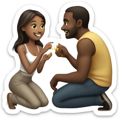 A man proposes to a girl sticker
