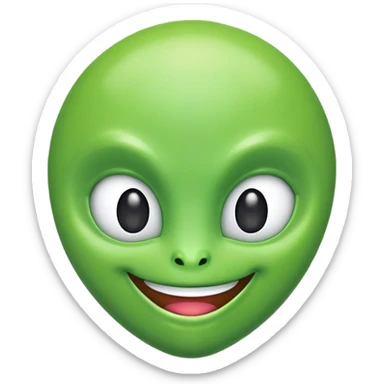 An alien emoji with a green-colored head sticker