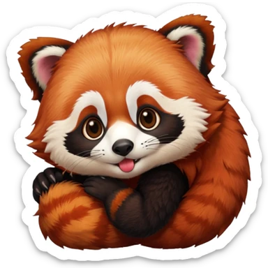 kiss red panda sticker
