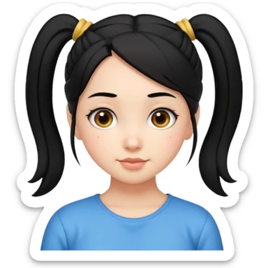 cewe lembut rambut kuncir 2 item kayak cute gitu tapi gausah adakepangnya sticker