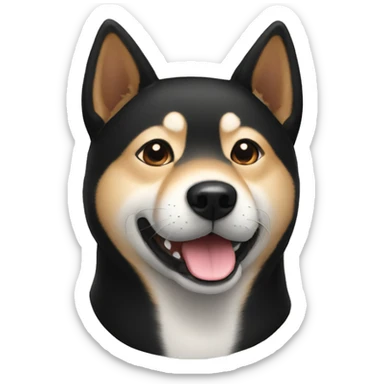 Black Shiba sticker