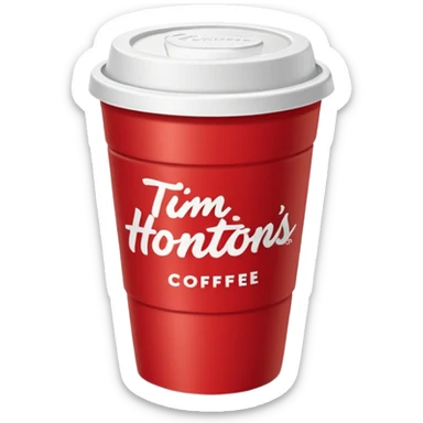 Tim Hortons coffee, it should be red cup with white write writing " Tim Hortons" and a White lid sticker