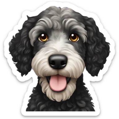 Black dark merle black labradoodle sticker