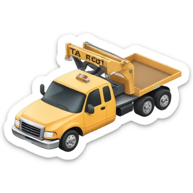 Tan flat bed tow truck sticker