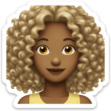 girl curly hair sticker
