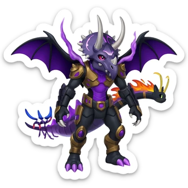 tough cool Noivern-Trico-Darkrai-Scyther-Nargacuga-Litten-Hybrid sticker