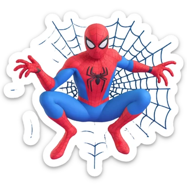 spider man shooting webs sticker