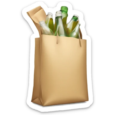 shopping bag of empty bottles sticker