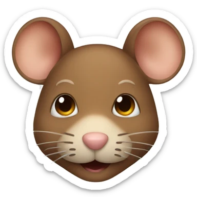 brown mouse face sticker