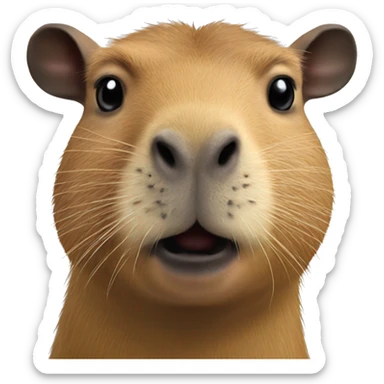 hyper-realistic capybara sticker