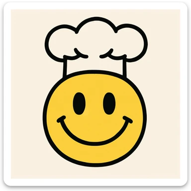 yellow face with chef hat sticker