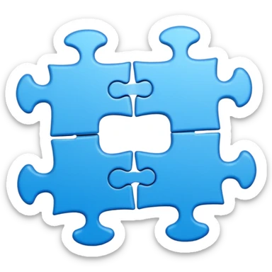 two puzzle pieces slightly separated sticker