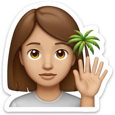 Make palm on face emoji with light skin color but brown hair sticker