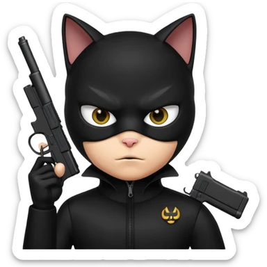 man in a cat suit loaded sticker