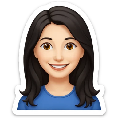 Mature woman with long dark hair sticker