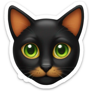 Black and orange cat with green eyes sticker