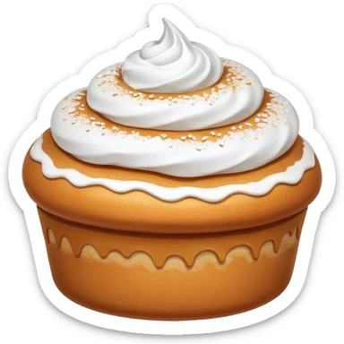 A bun with visible whipped cream in the middle and powdered sugar on top sticker