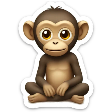 Monkey sitting on the beach  sticker
