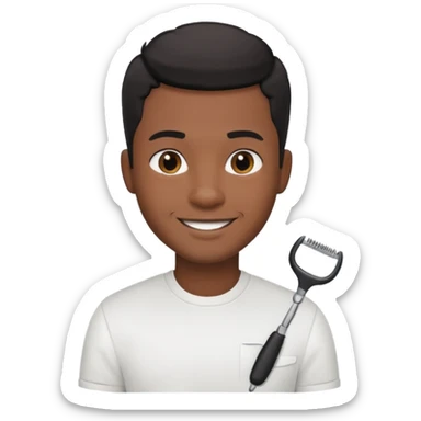 black male hairdresser sticker