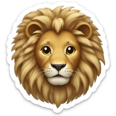 small lion with mane and tasseled tail sticker