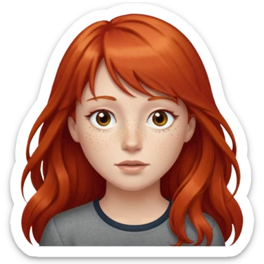 Franja cabelo ruivo comprido sticker