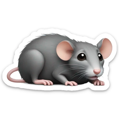 sad Rat lying belly up on its back sticker