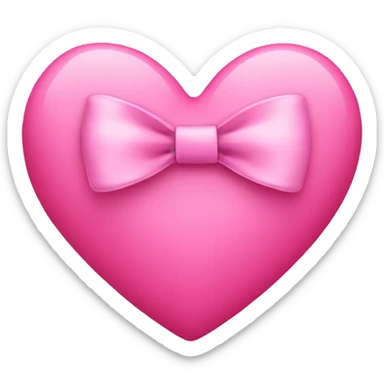 pink heart with pink bow sticker