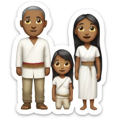 Kogui indigenous family in white clothing  sticker