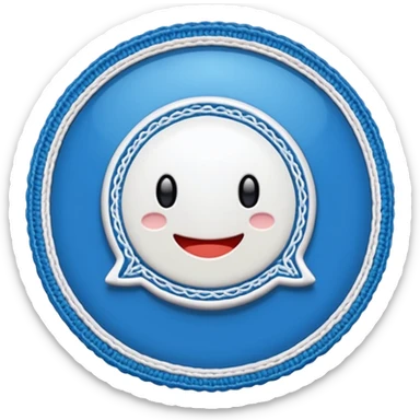 badge bleu avec un juste a l'intérieur comme le badge whatsapp sticker