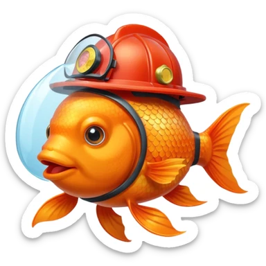 Firefighter goldfish sticker