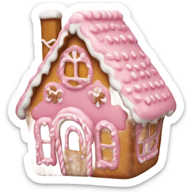 A pink gingerbread house sticker
