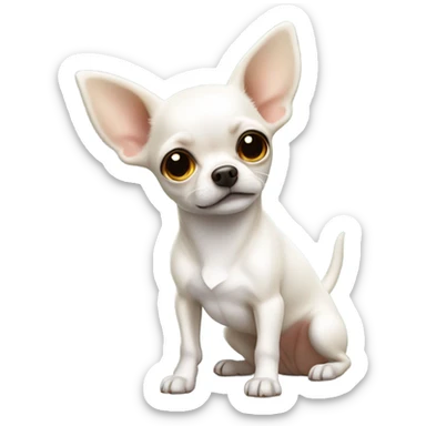 White chihuahua with ears down sticker
