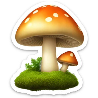 Mushroom and moss sticker