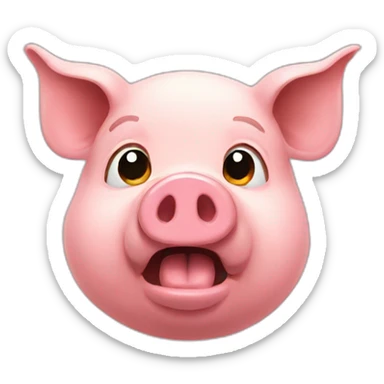 Pig questioning sticker