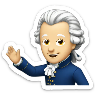 Mozart waving sticker