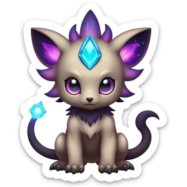 Cute cool colorful dark nebula fantasy-Fakemon-Digimon-animal-hybrid full body sticker