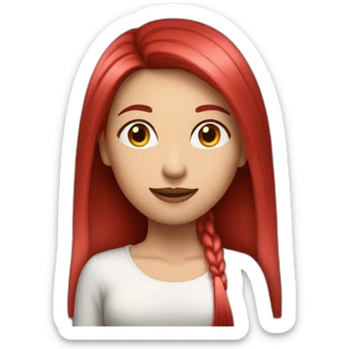 girl-long-straight-rosered-hair-partying-face sticker